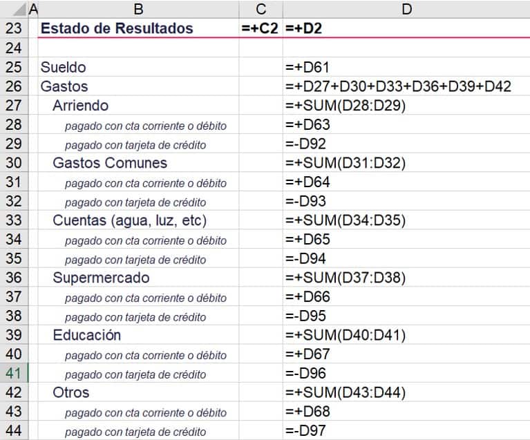 paso 3 construcción eeff personales (formulas)